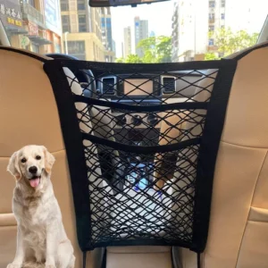 3-Layer Car Mesh Organizer, Seat Back Net Bag, Barrier of Backseat Pet Kids