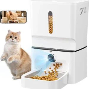 Smart Pet Feeder with HD Camera 5G WiFi Audio Alerts with 2-Way Audio for Cats