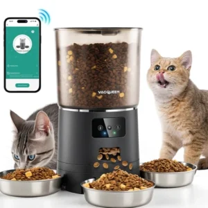 Automatic Cat Feeder for 3 Cats, 6L/25 Cups Smart WiFi Pet Feeder, Anti-Jam Syst