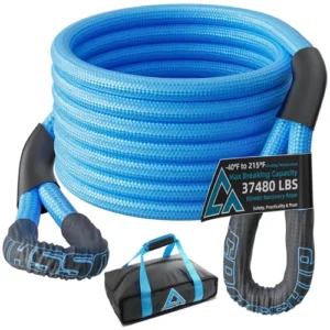 1" x 30ft Kinetic Recovery Tow Rope - 37,480lbs Capacity Tow Strap, Heavy Dut...