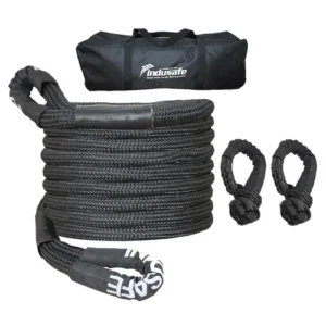 30ft Kinetic Recovery Tow Rope 30400lbs Heavy Duty Energy Rope +2 Soft Shackles