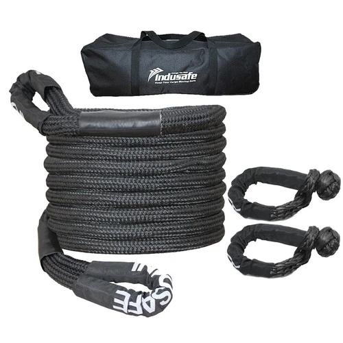 30ft Kinetic Recovery Tow Rope 30400lbs Heavy Duty Energy Rope W/2 Soft Shackles